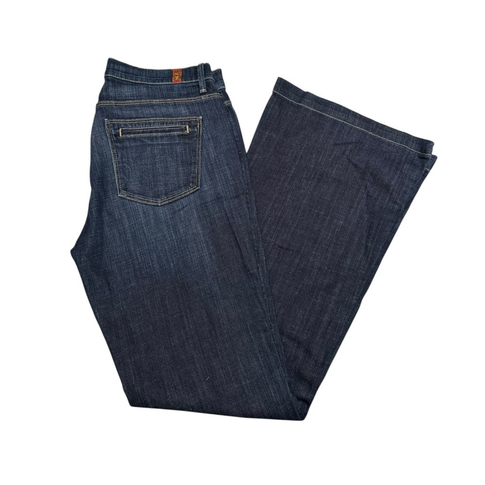 7 FOR ALL MANKIND A Pocket Flare  Button fly Jeans Women Size 28  VTG High -Rise - Picture 4 of 7